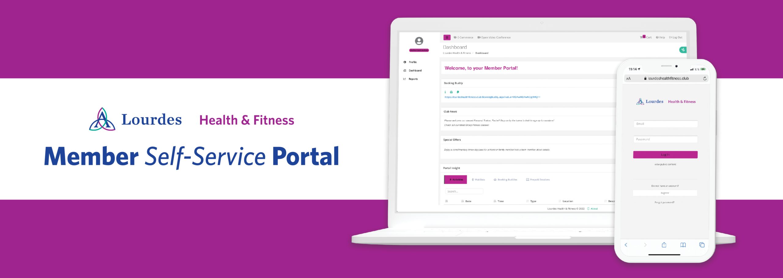 Lourdes Health & Fitness Member Portal